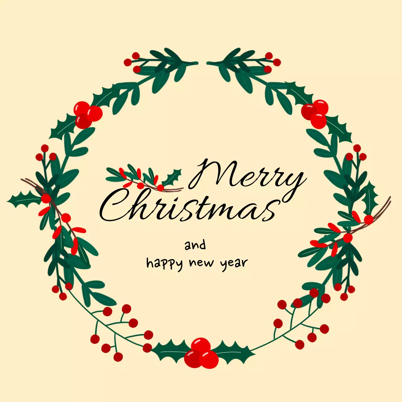 베이지 심플 크리스마스 엽서