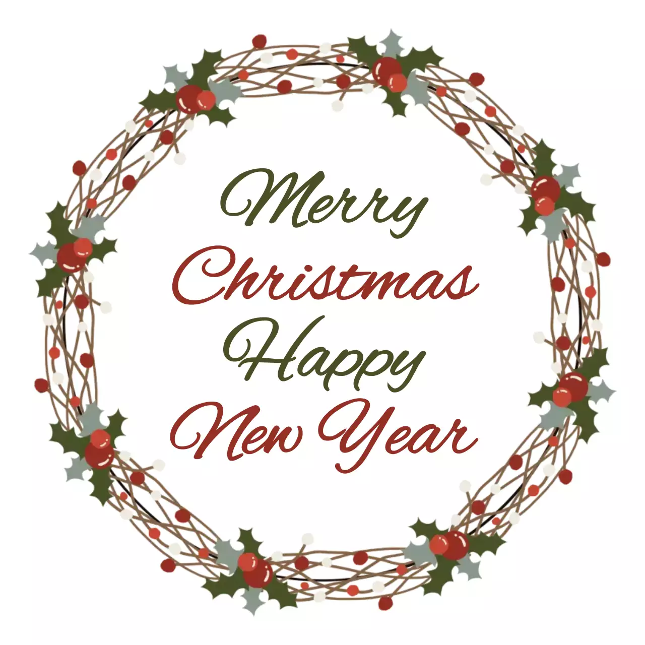 초록 클래식 크리스마스 카드