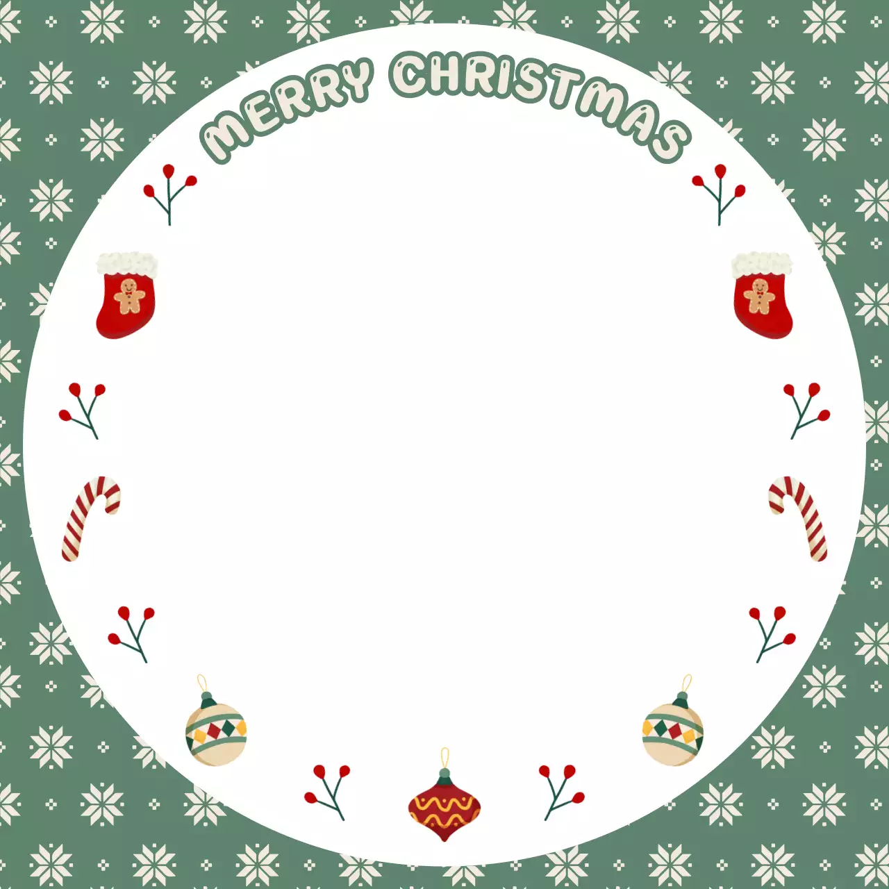 초록 아기자기한 크리스마스 카드