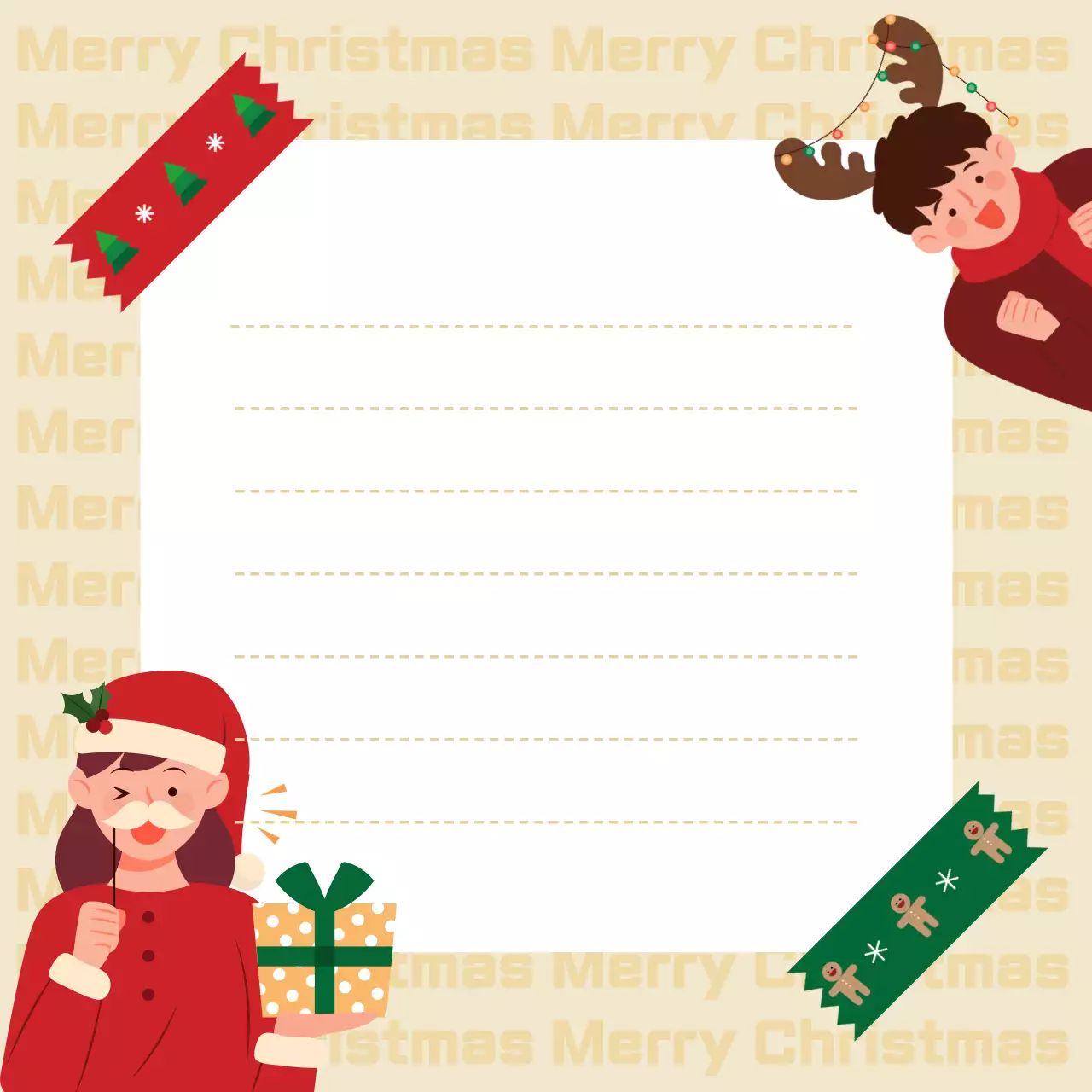 빨강 아기자기한 크리스마스 노트