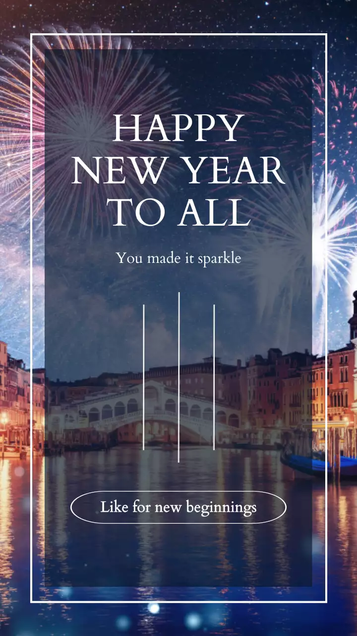 파랑 세련 새해 축제