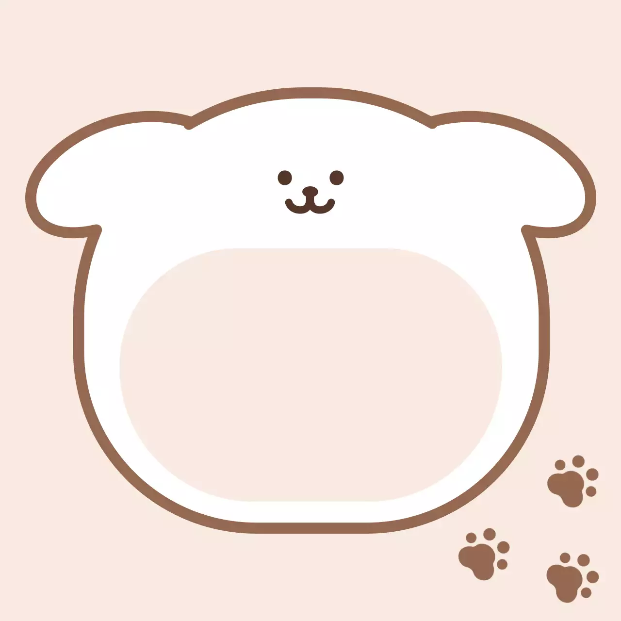 베이지 아기자기한 동물 포토프레임