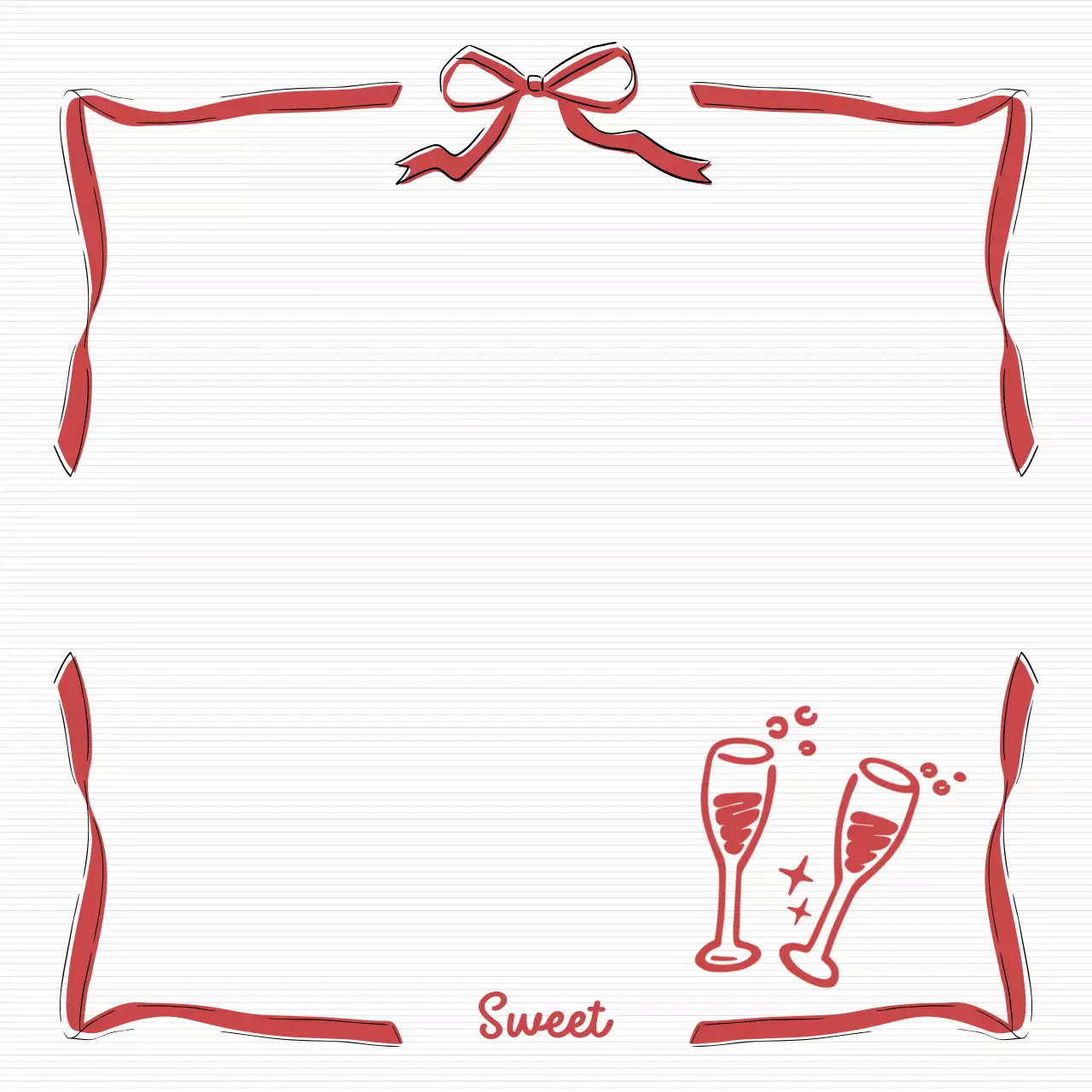 빨강 심플 파티 초대장