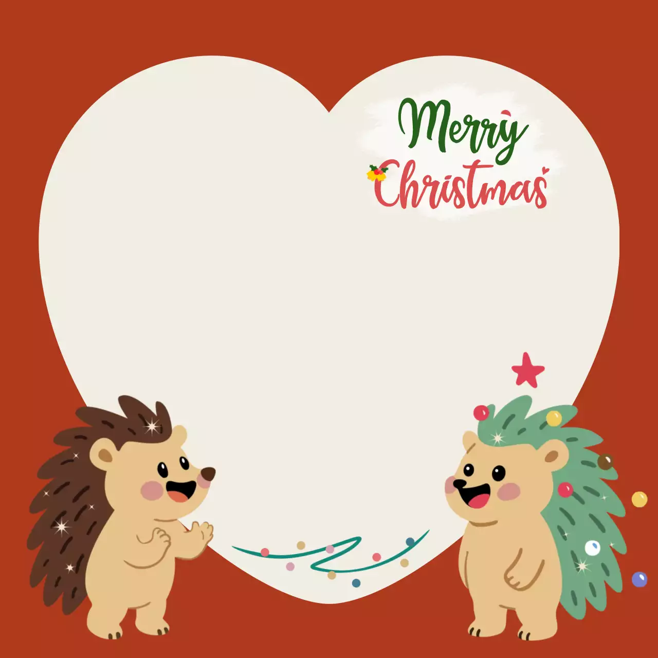 갈색 아기자기한 크리스마스 노트