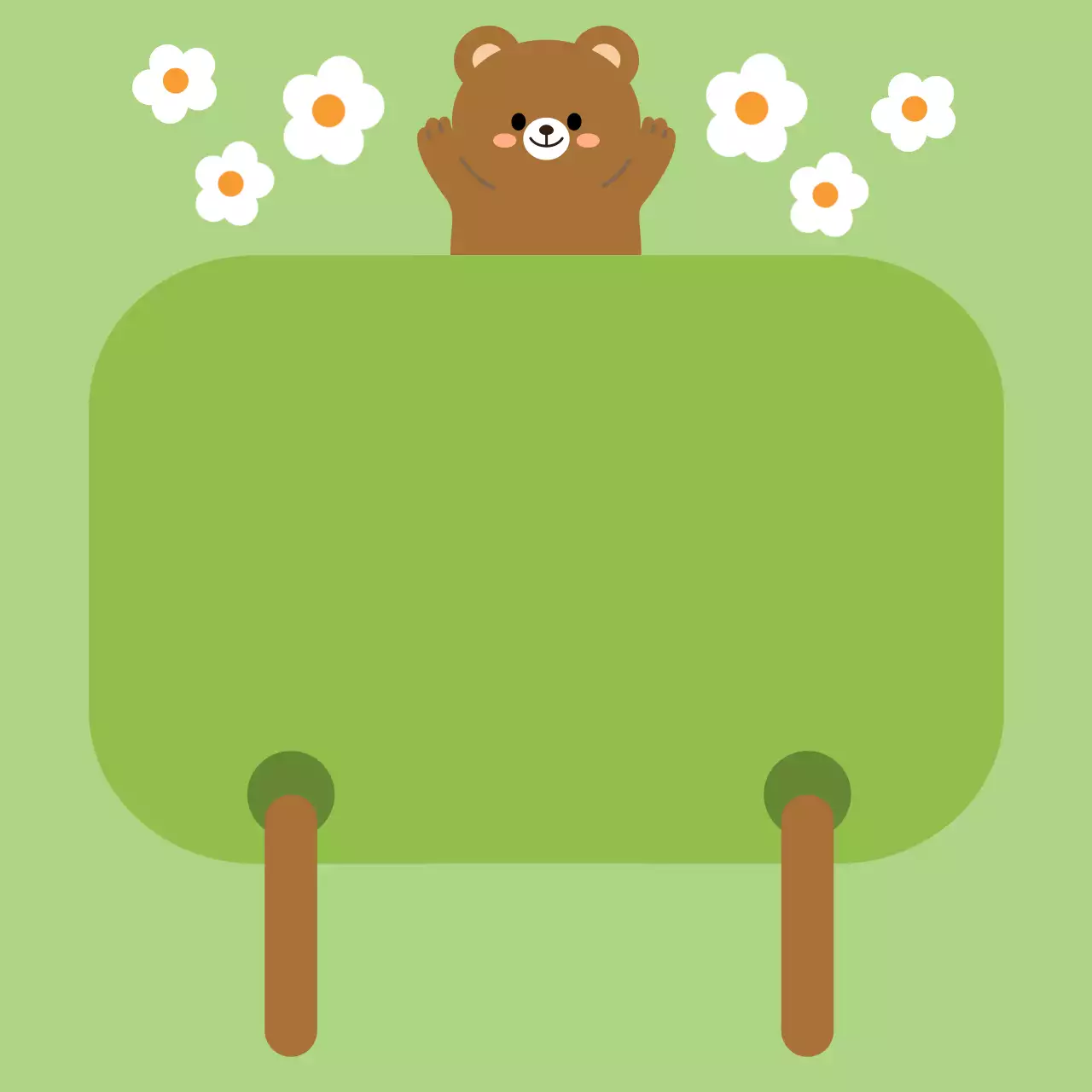 연두 아기자기한 동물 포토프레임