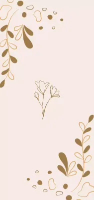beige botanical art invitation