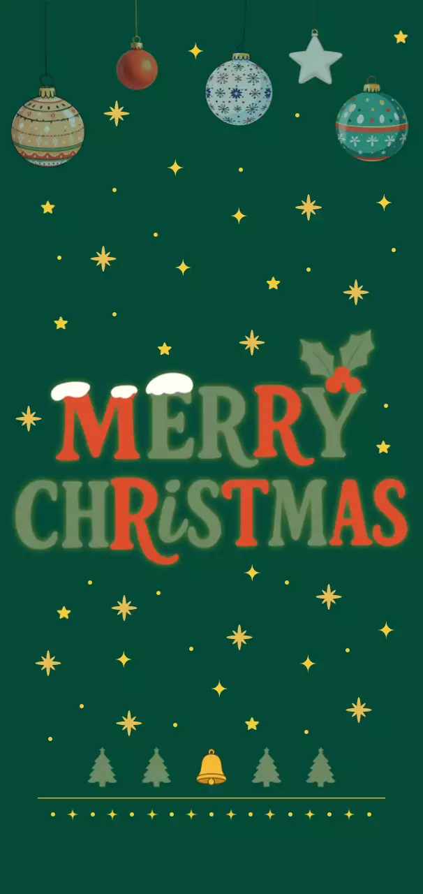 초록 빈티지 크리스마스 엽서