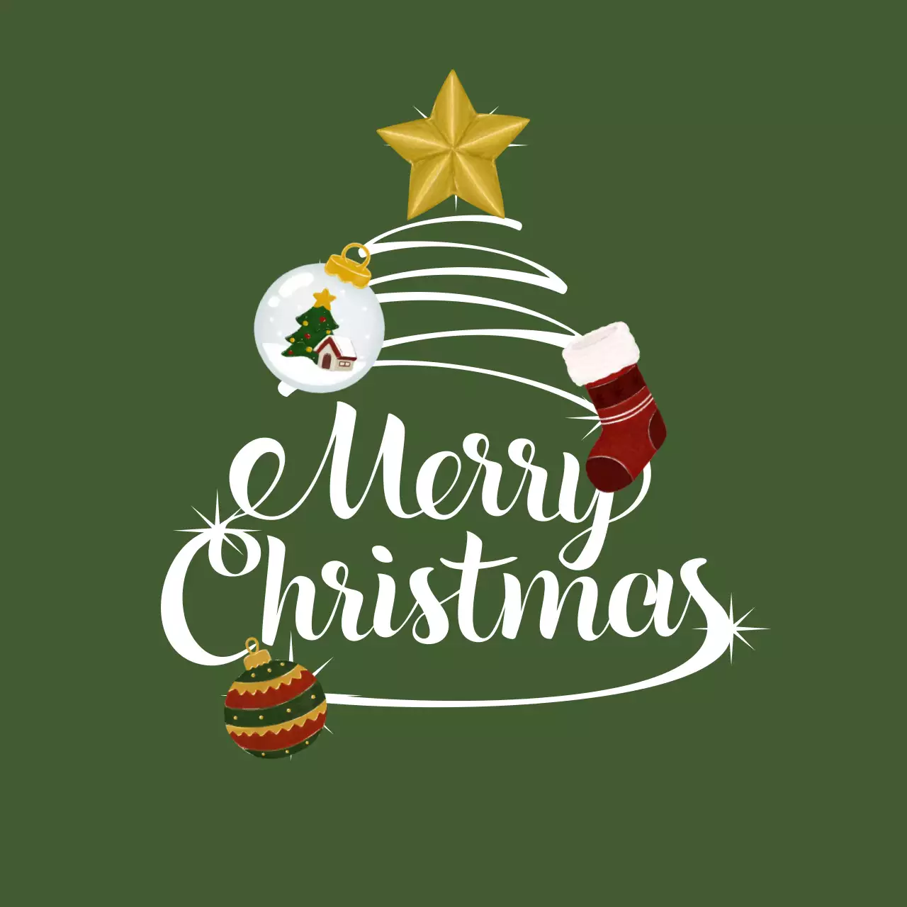 카키 심플 크리스마스 축제