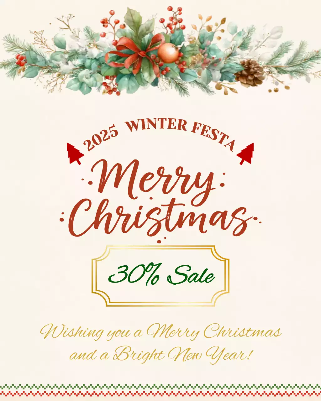 아이보리 빈티지 크리스마스 할인 행사