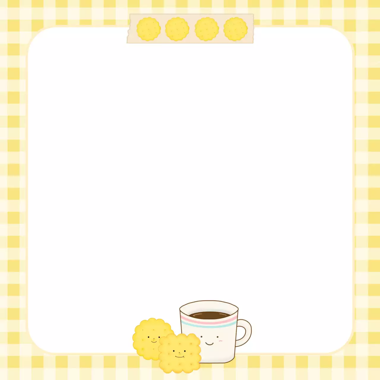 노란색 아기자기한 디저트 포트프레임