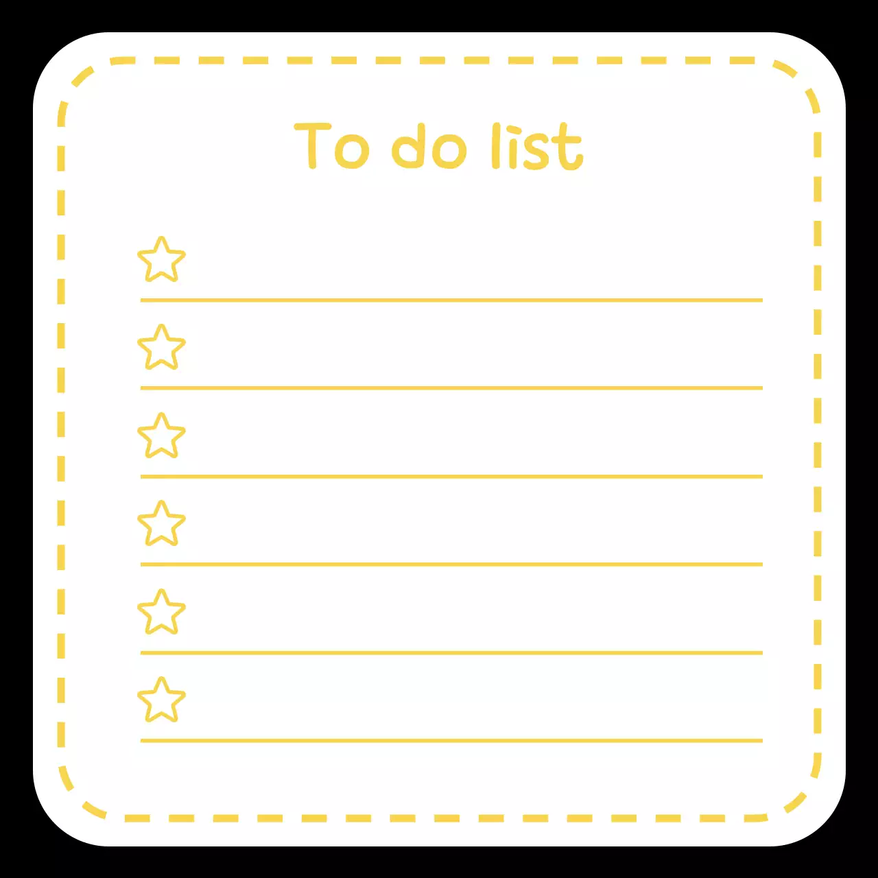 노랑 심플 별 체크리스