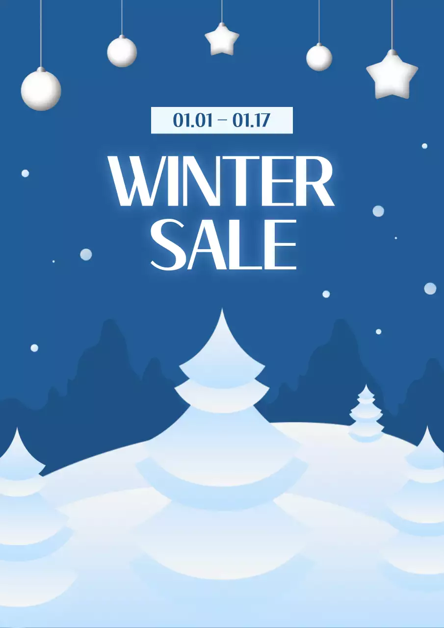 파랑 깔끔 겨울 세일 이벤트