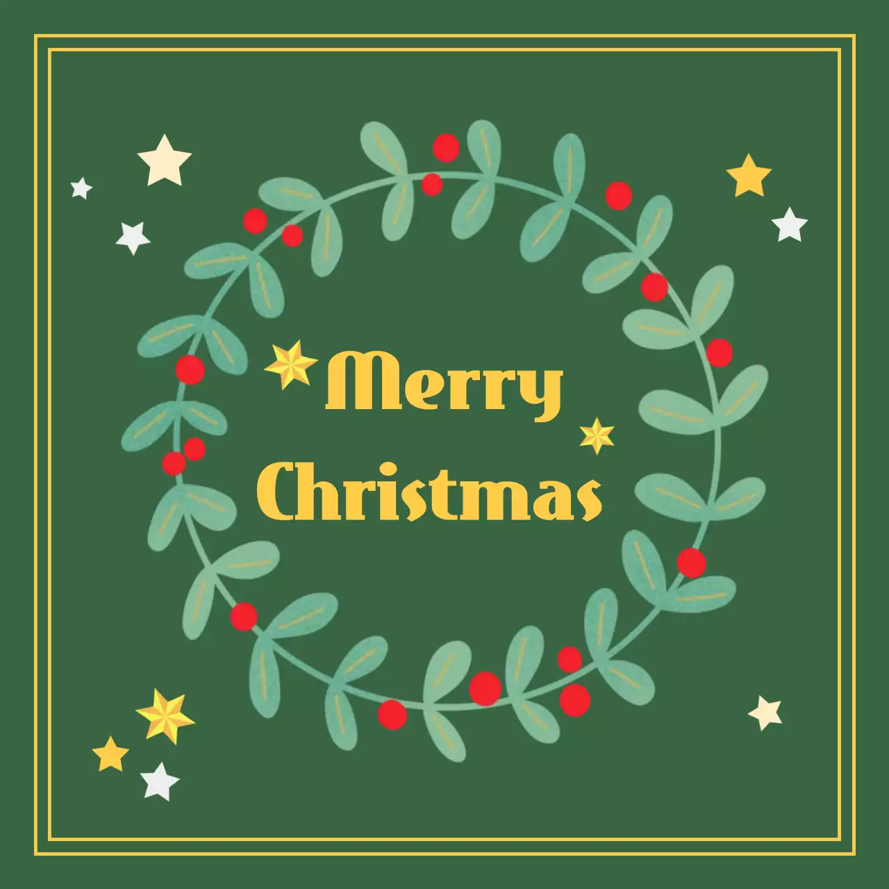 초록 심플 크리스마스 카드