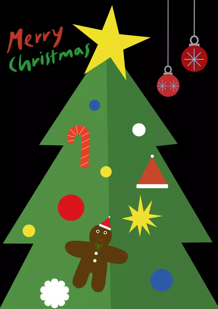 검정 심플 크리스마스 엽서