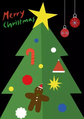 검정 심플 크리스마스 엽서