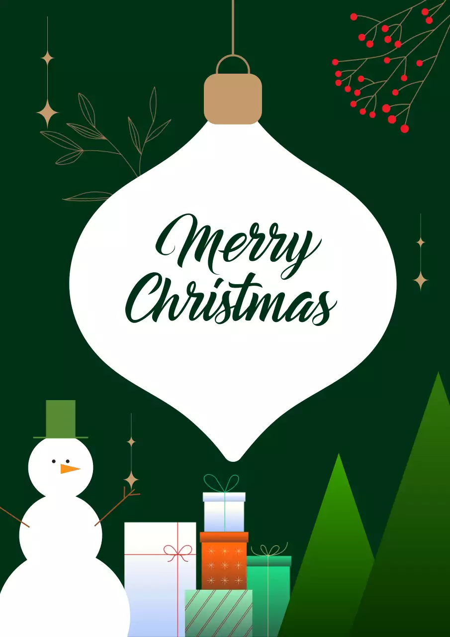 초록 심플 크리스마스 엽서