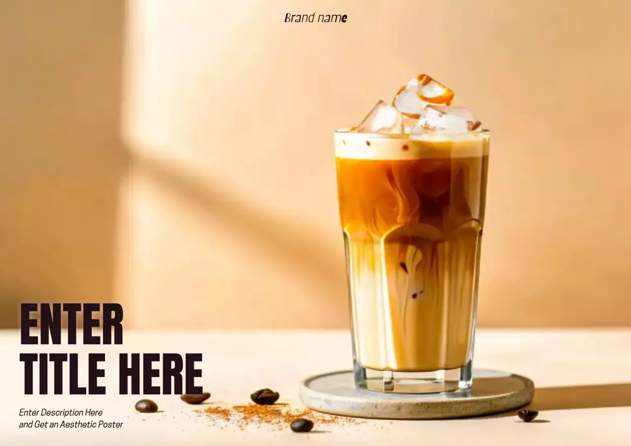 Anúncio de café com estética bege