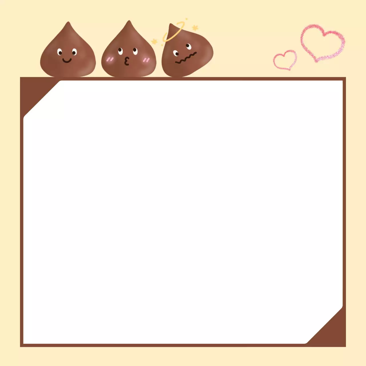 베이지 아기자기한 사랑 엽서