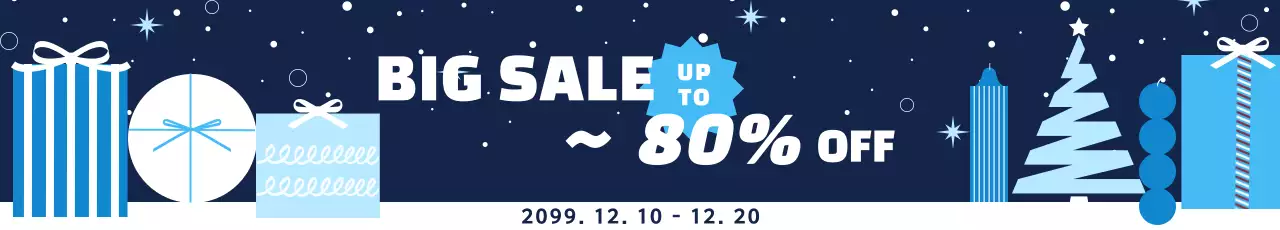 Promoção de vendas festivas azuis