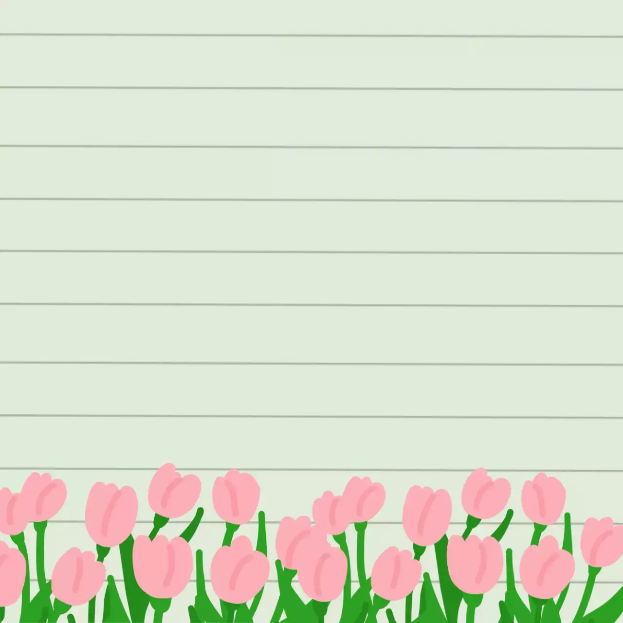 민트 아기자기한 핑크 튤립 꽃 메모지