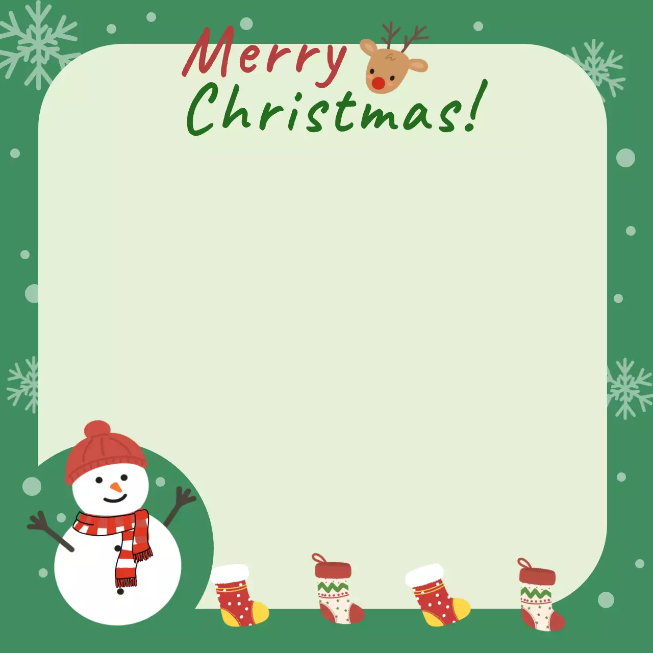 초록 아기자기한 크리스마스 엽서