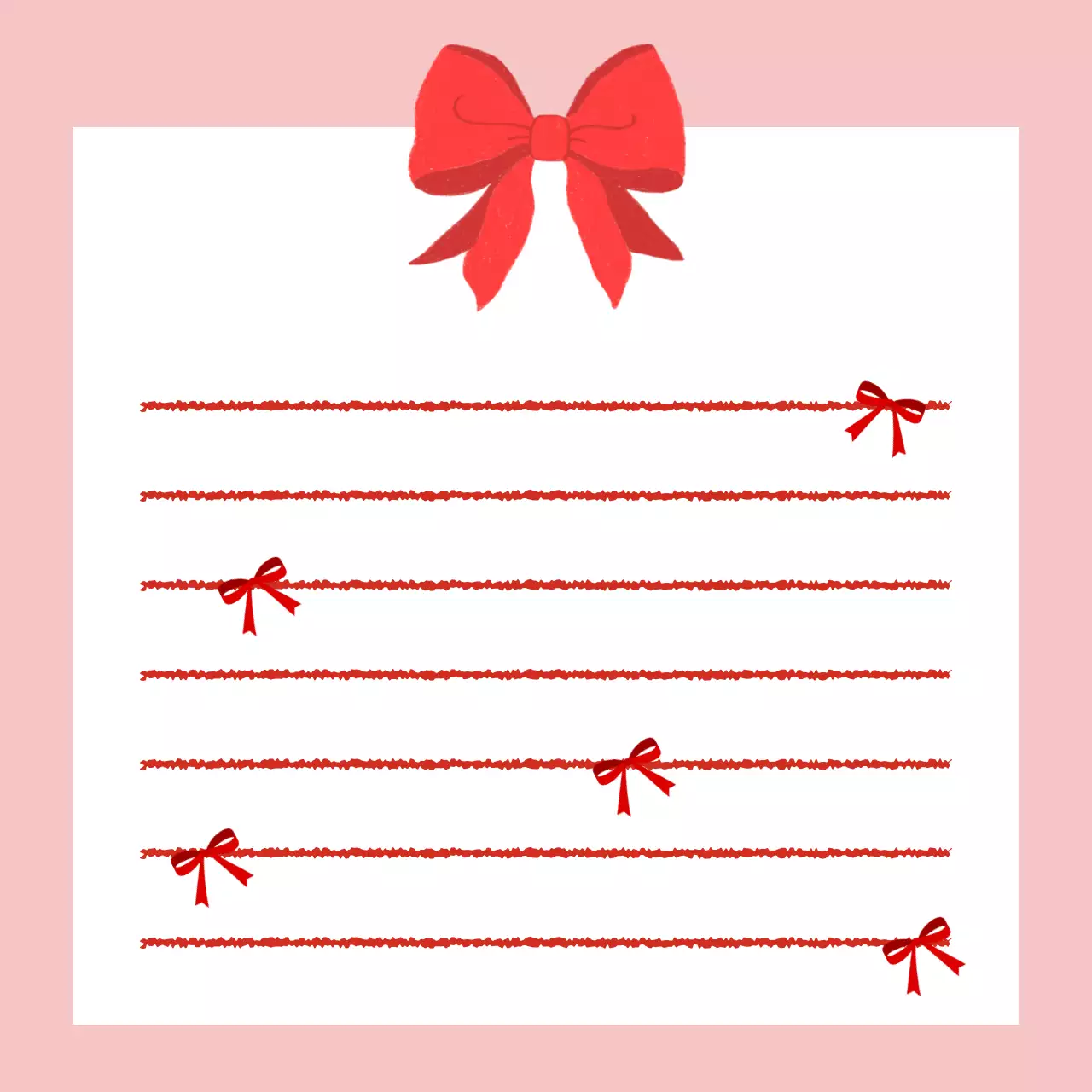 빨강 아기자기한 리본 문구