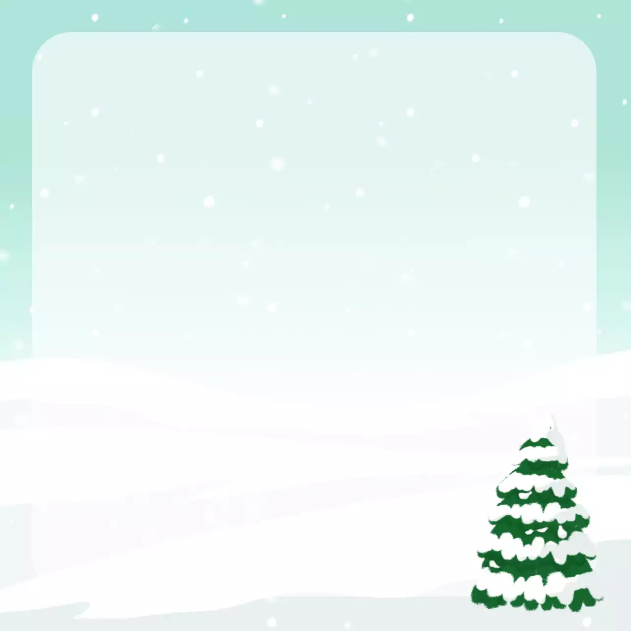 민트 심플 겨울 프레임
