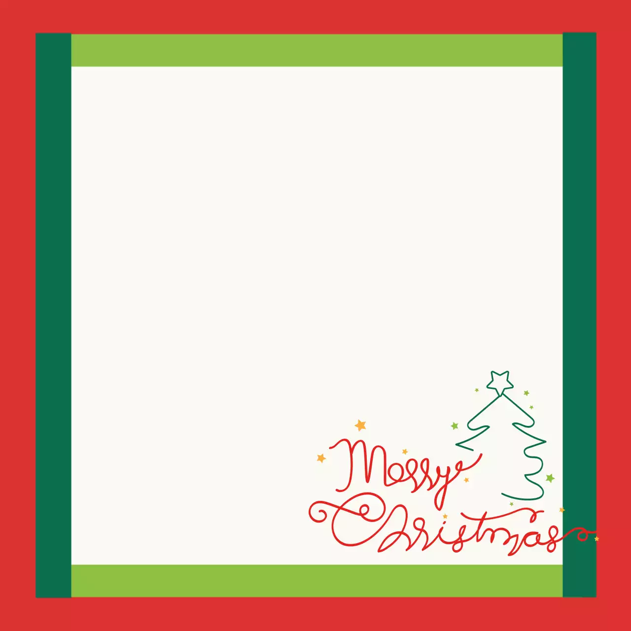 빨강초록 심플 크리스마스 프레임