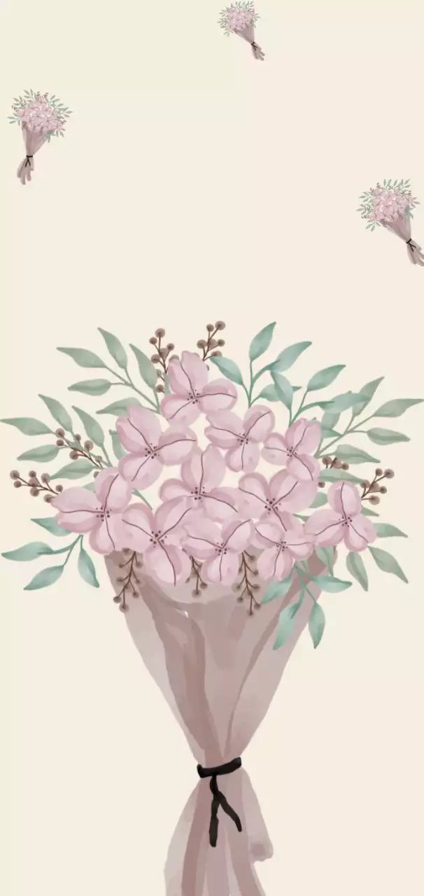 beige floral bouquet invitation