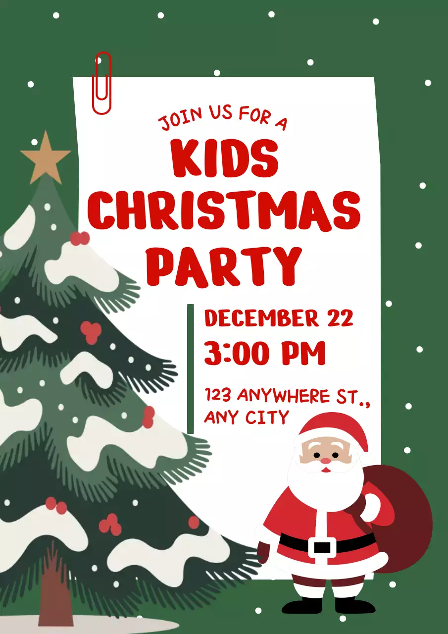 초록 아기자기한 크리스마스 초대장