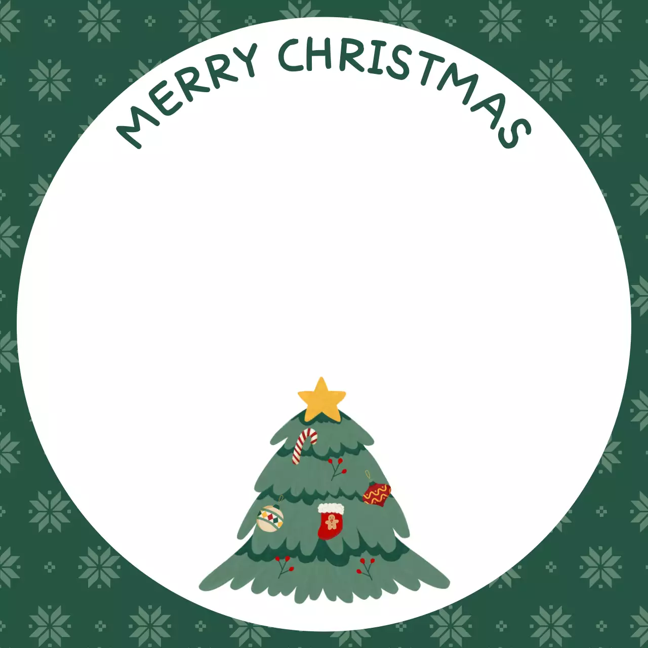 초록 심플 크리스마스 트리 카드