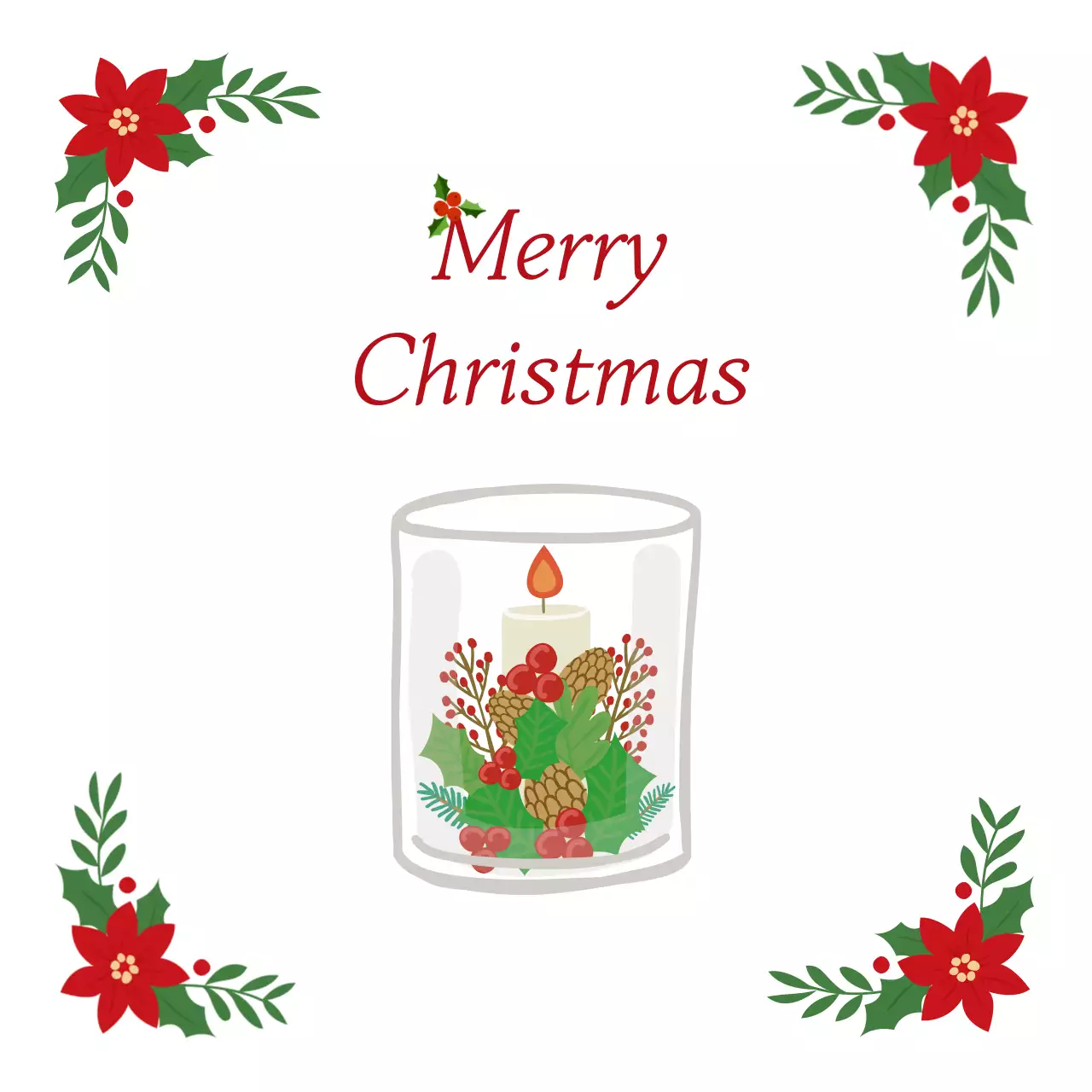 빨강 심플 크리스마스 엽서