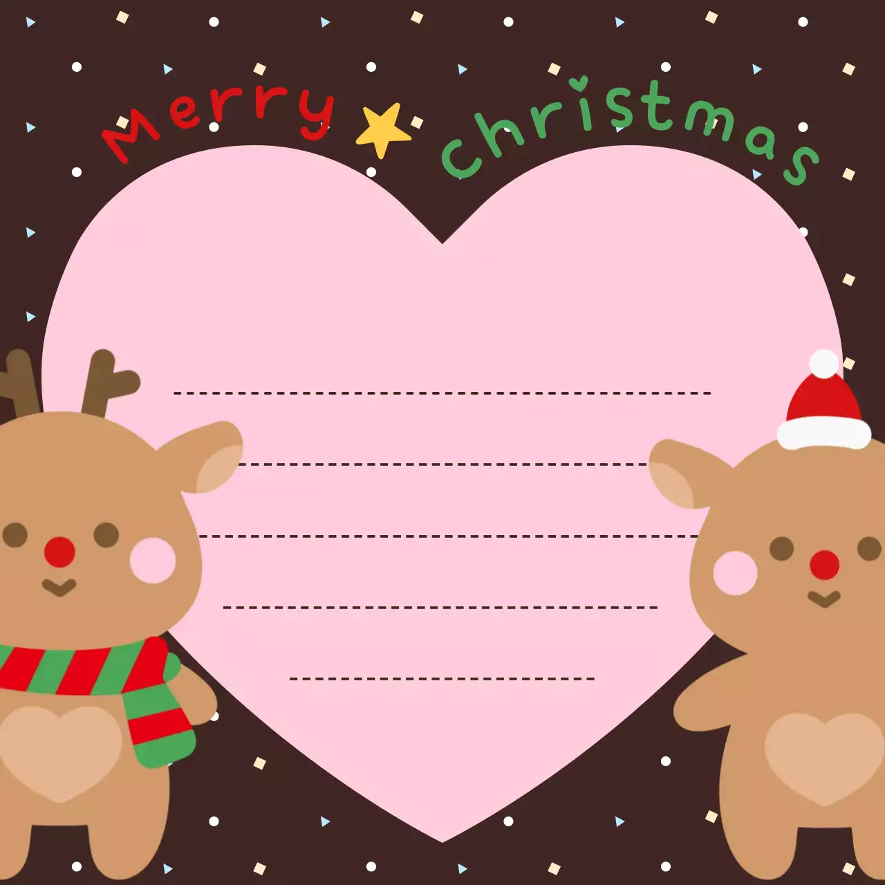 핑크 아기자기한 크리스마스 노트