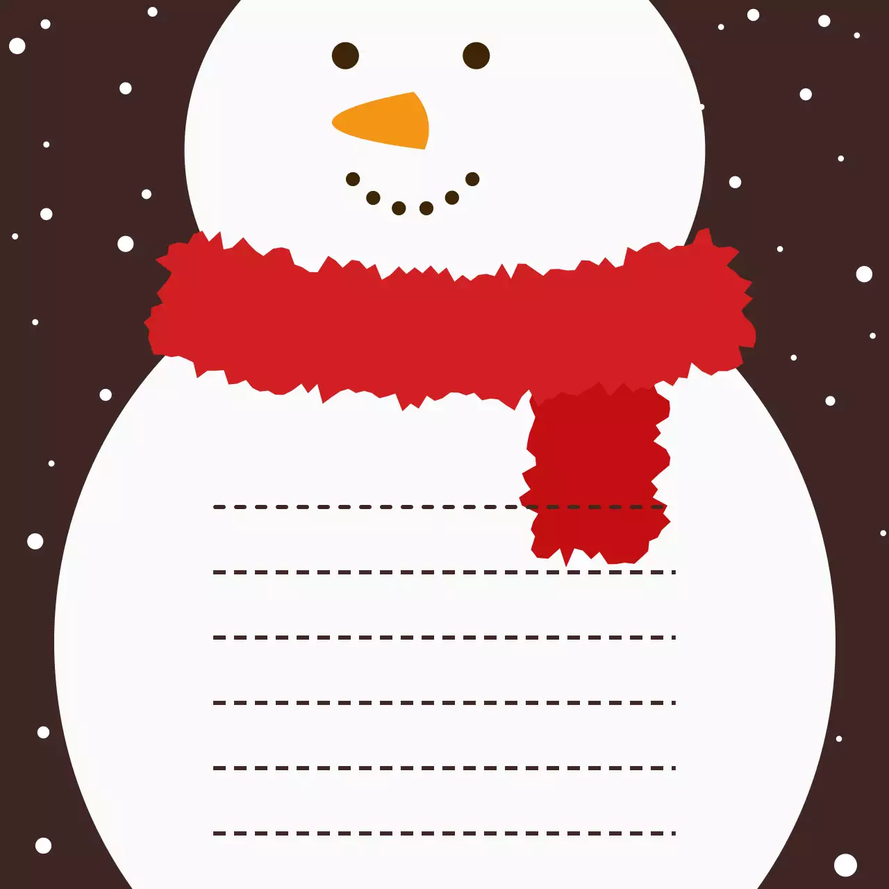 갈색 아기자기한 눈사람 노트