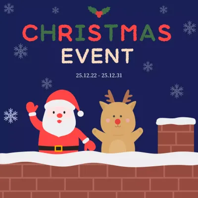 남색 아기자기한 크리스마스 이벤트