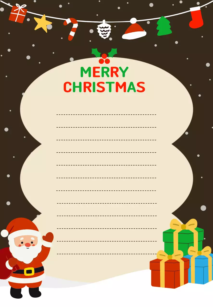 갈색 아기자기한 크리스마스 노트