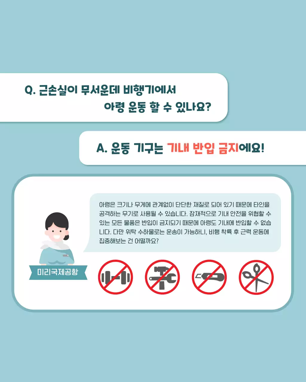 하늘색 깔끔 항공 안전 안내