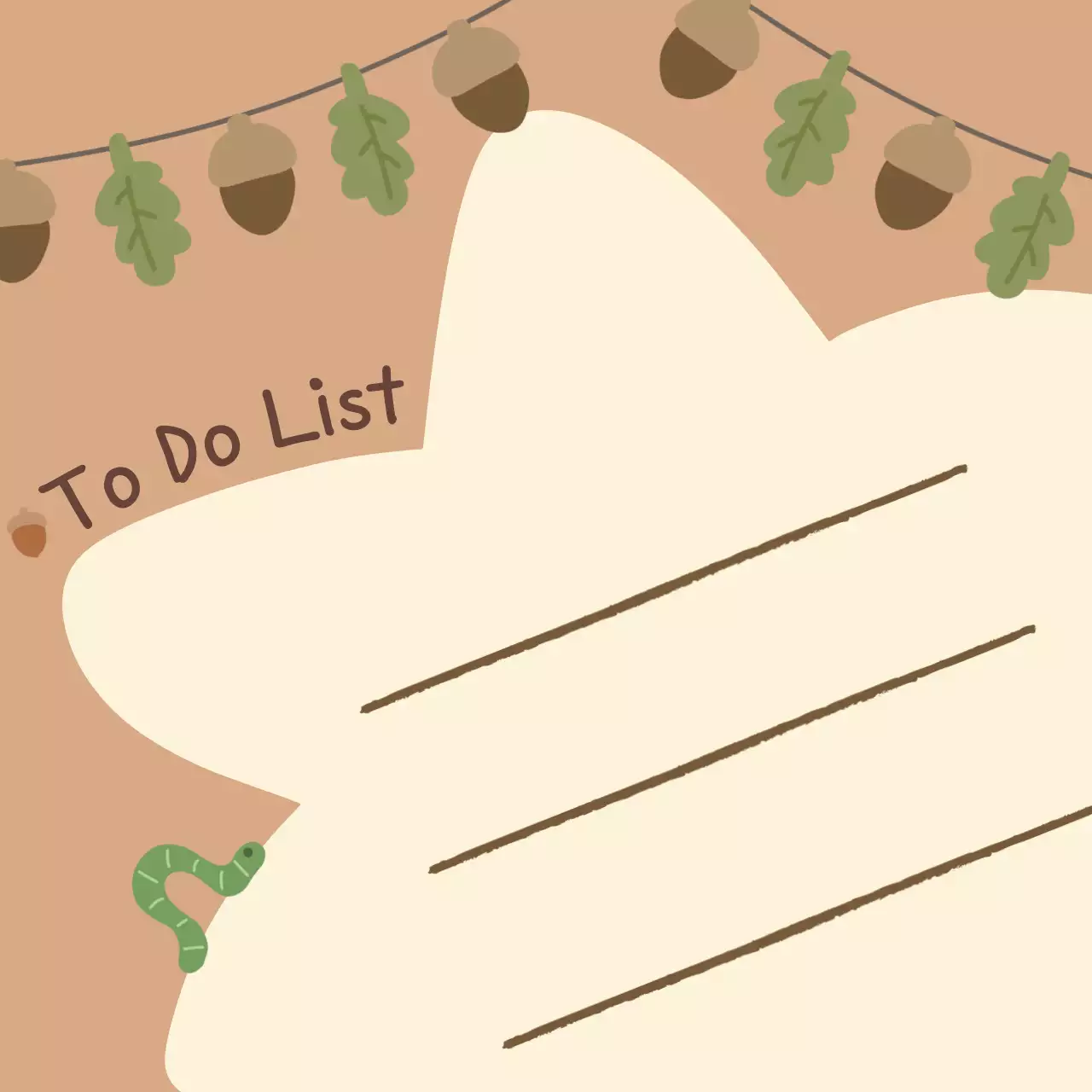 갈색 아기자기한 가을 리스트