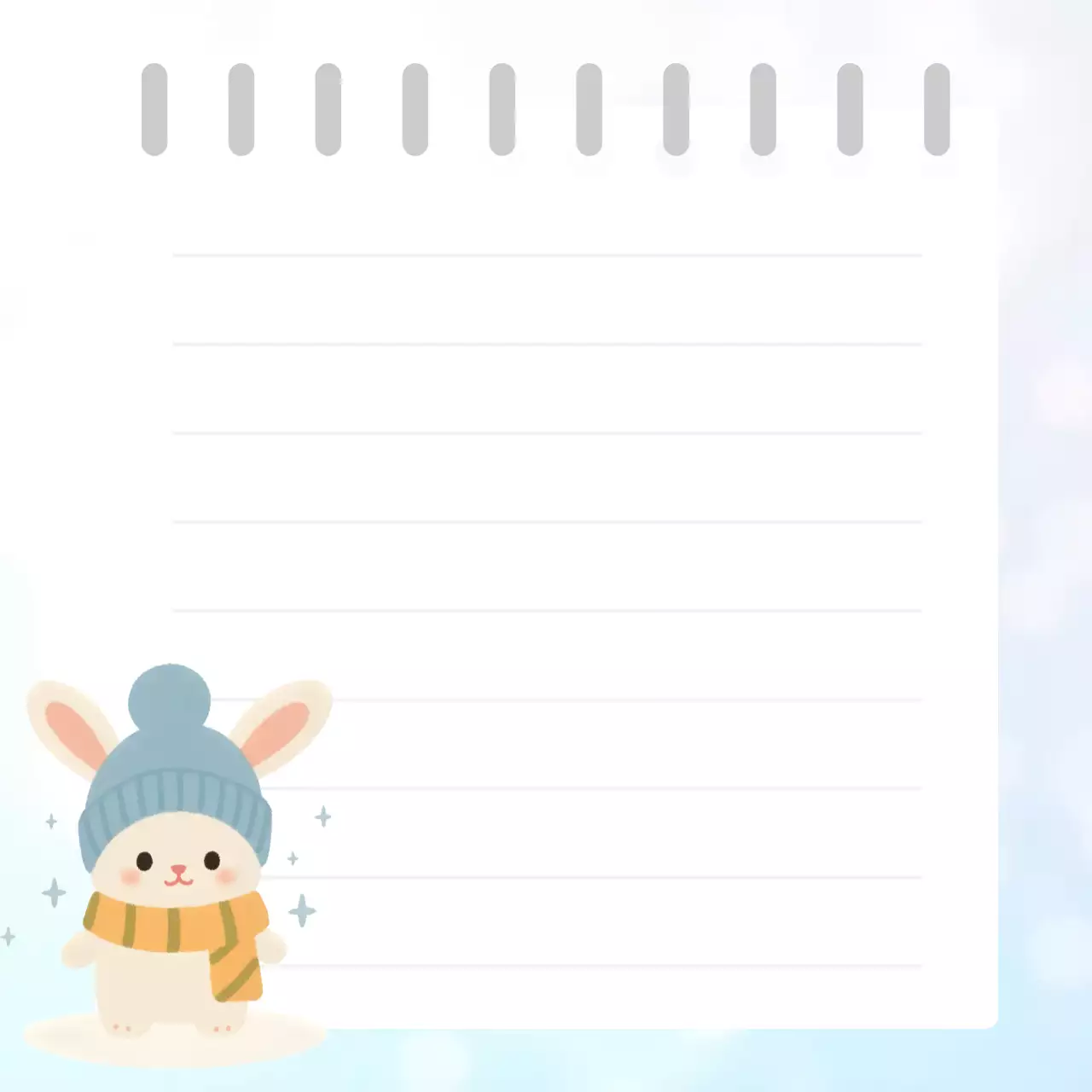 하늘색 아기자기한 동물 문구