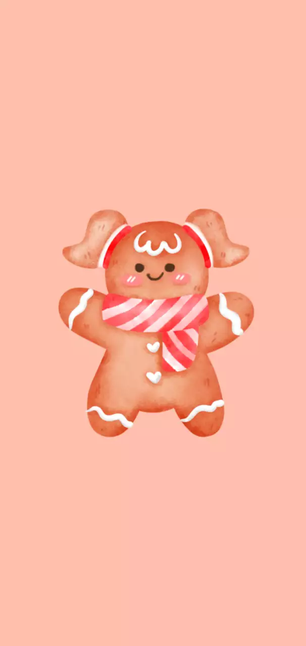 peach cute gingerbread card