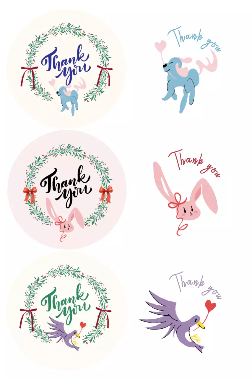 아이보리 아기자기한 감사 홍보물