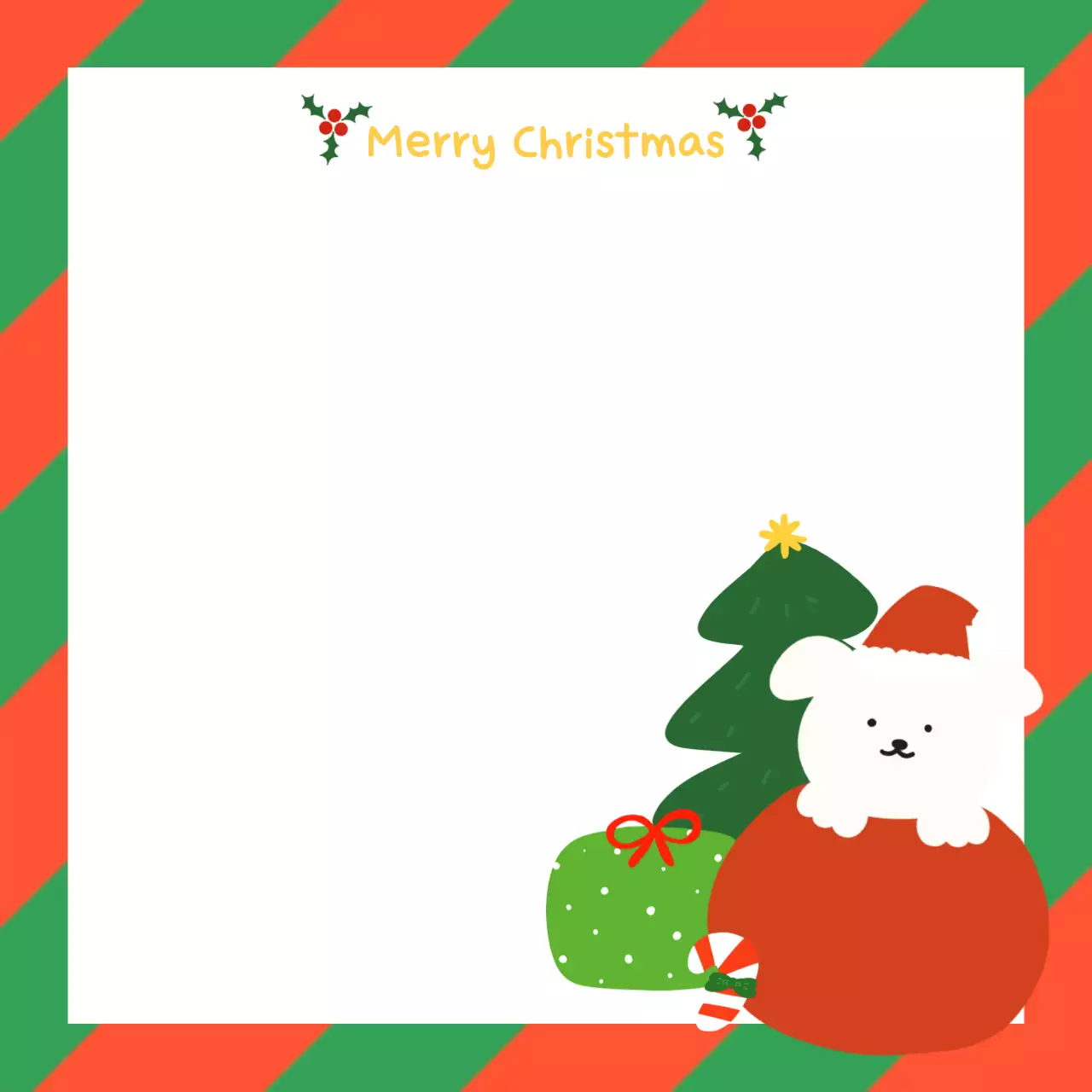 초록 아기자기한 크리스마스 프레임