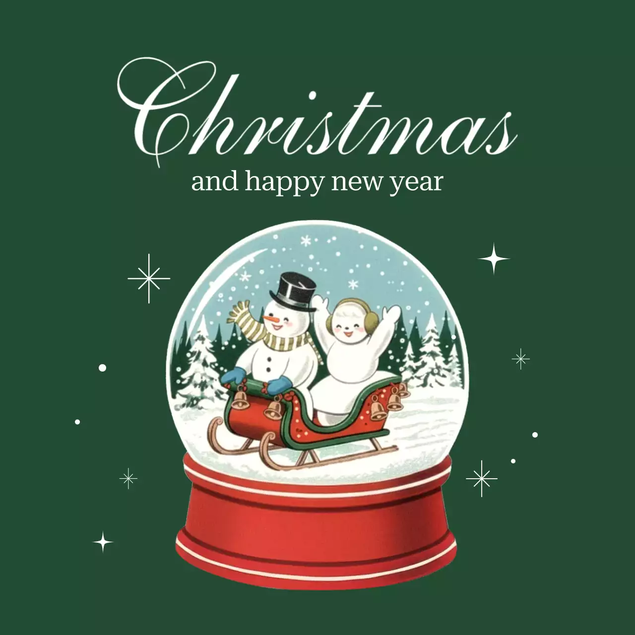 초록 빈티지 크리스마스 카드