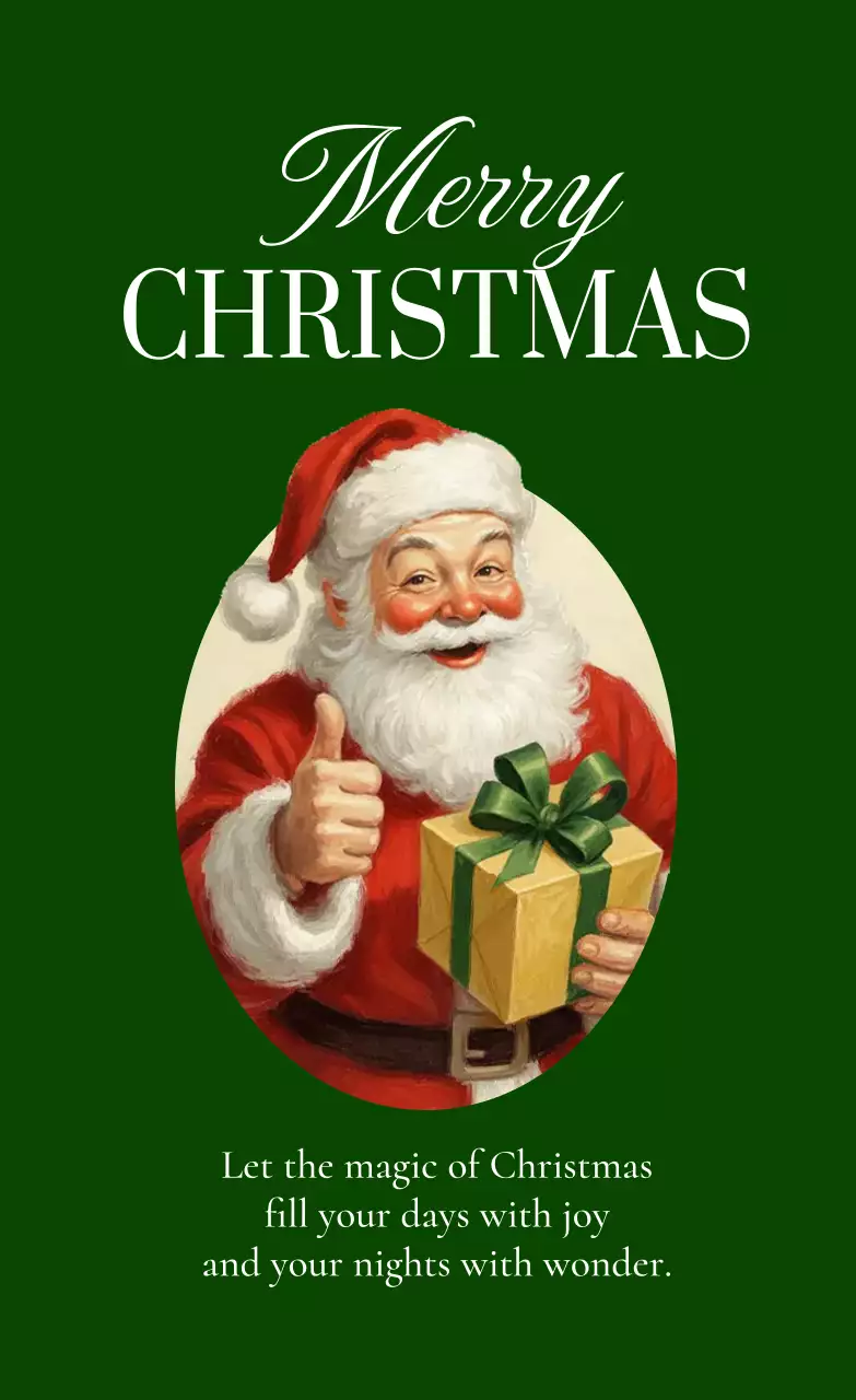 초록 빈티지 크리스마스 카드