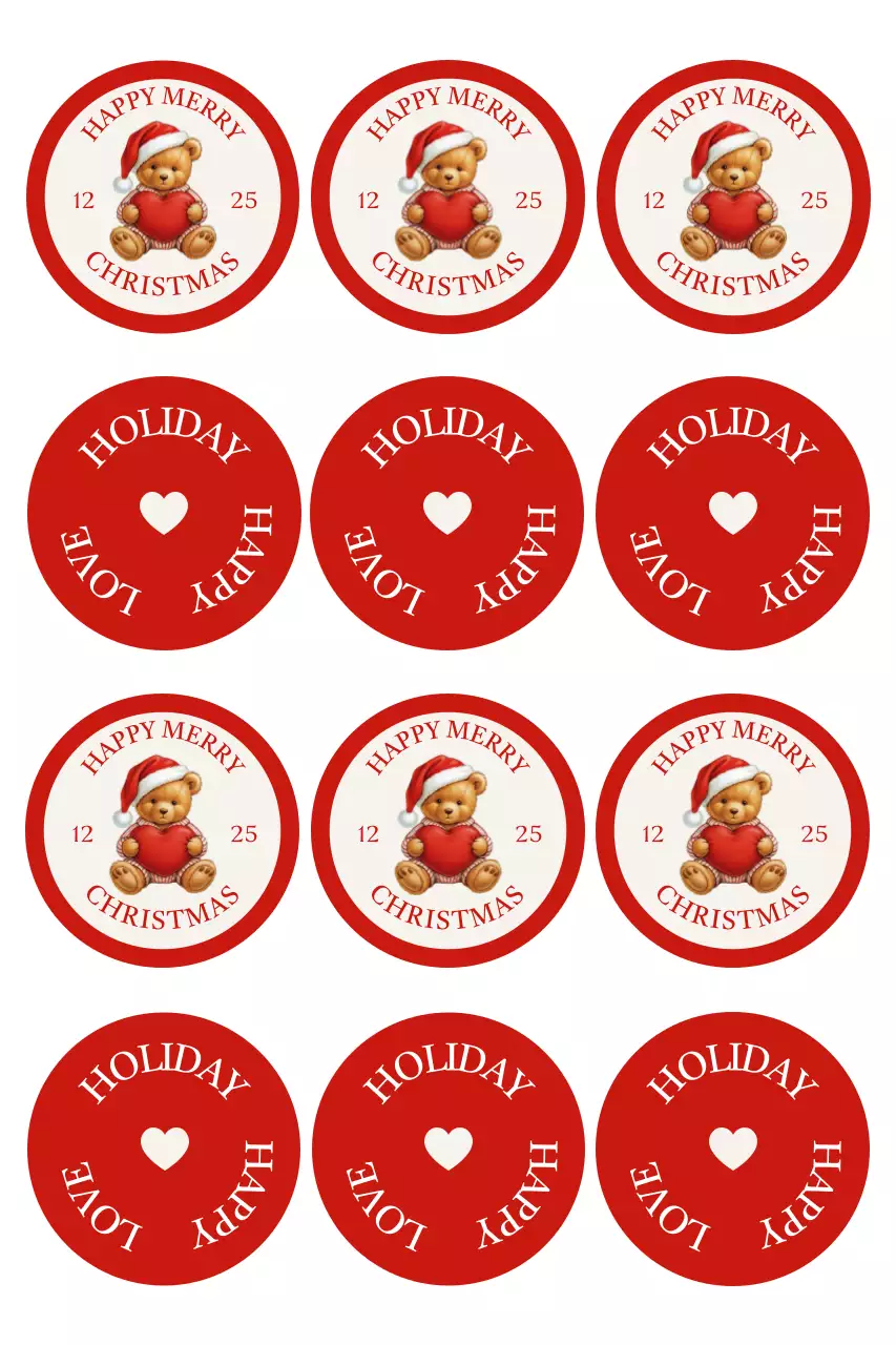 빨강 아기자기한 크리스마스 스티커