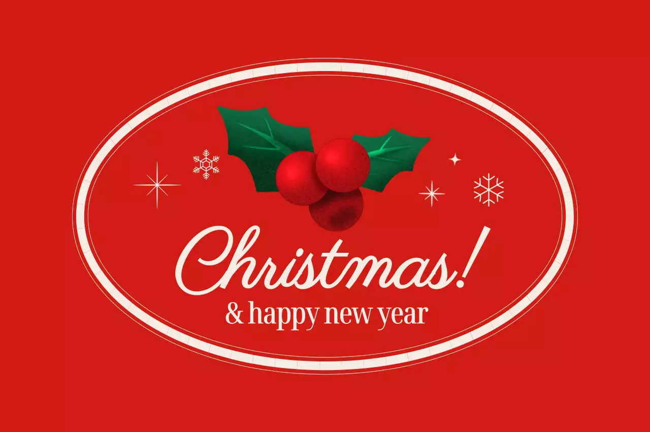 빨강 심플 크리스마스 카드