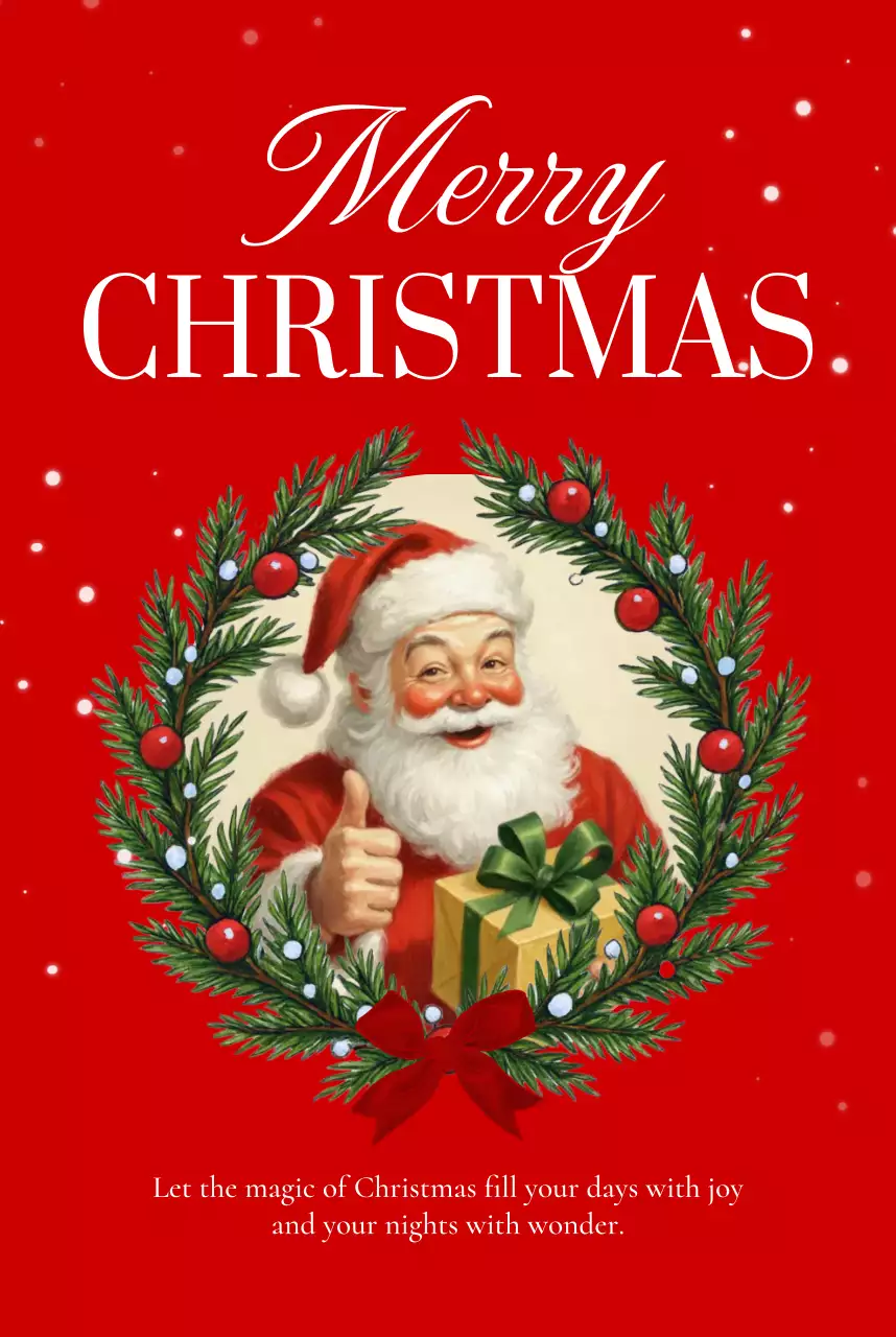 빨강 빈티지 크리스마스 엽서