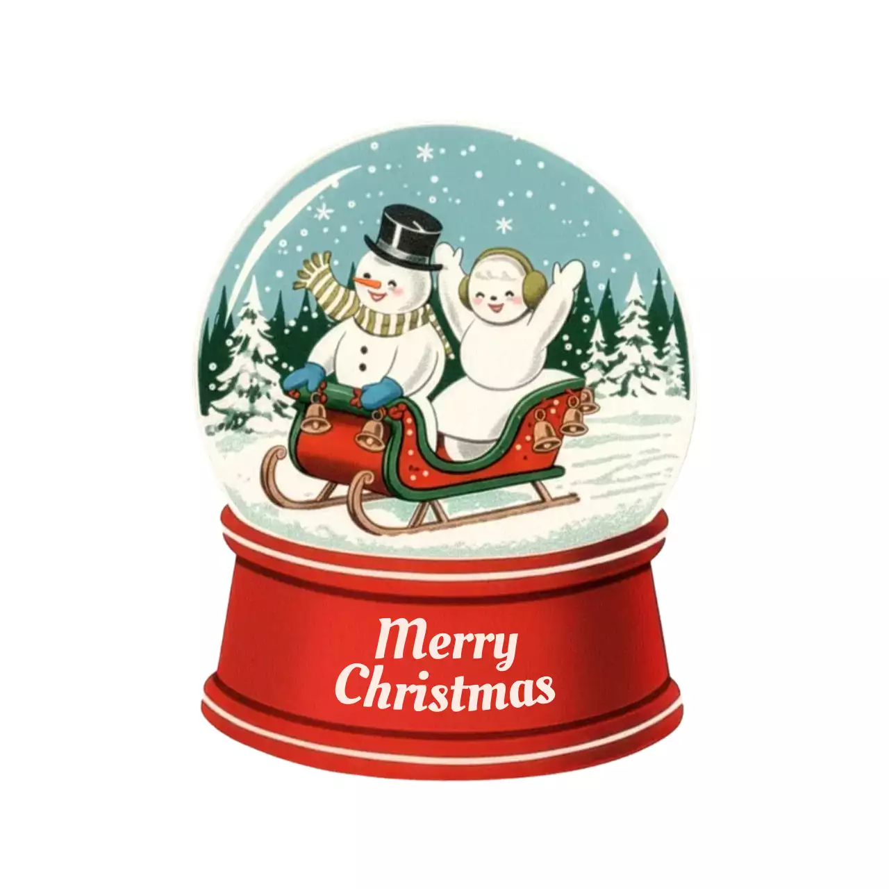 빨강 빈티지 크리스마스 엽서