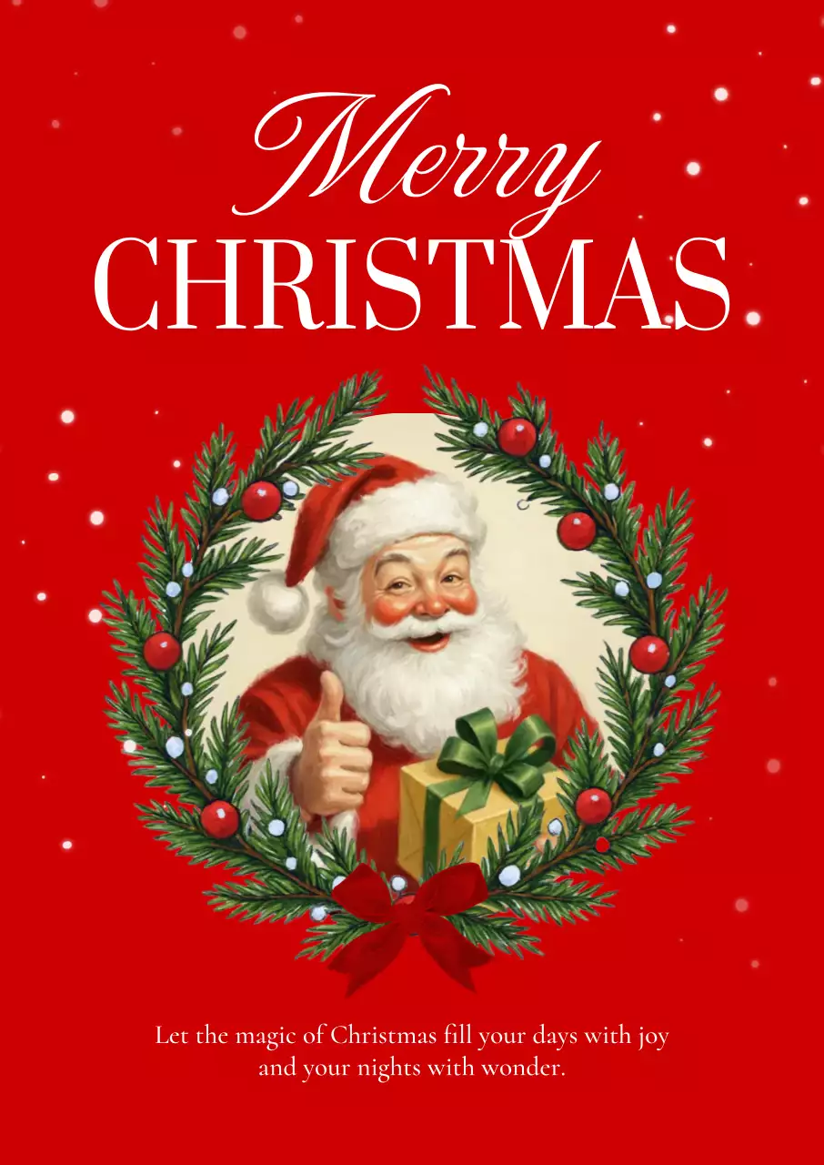 빨강 빈티지 산타클로스