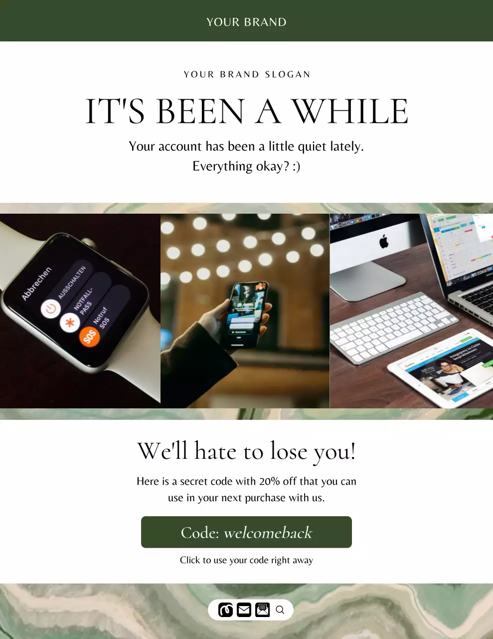 Poster Promosi Buletin Pemasaran Hijau Elegan